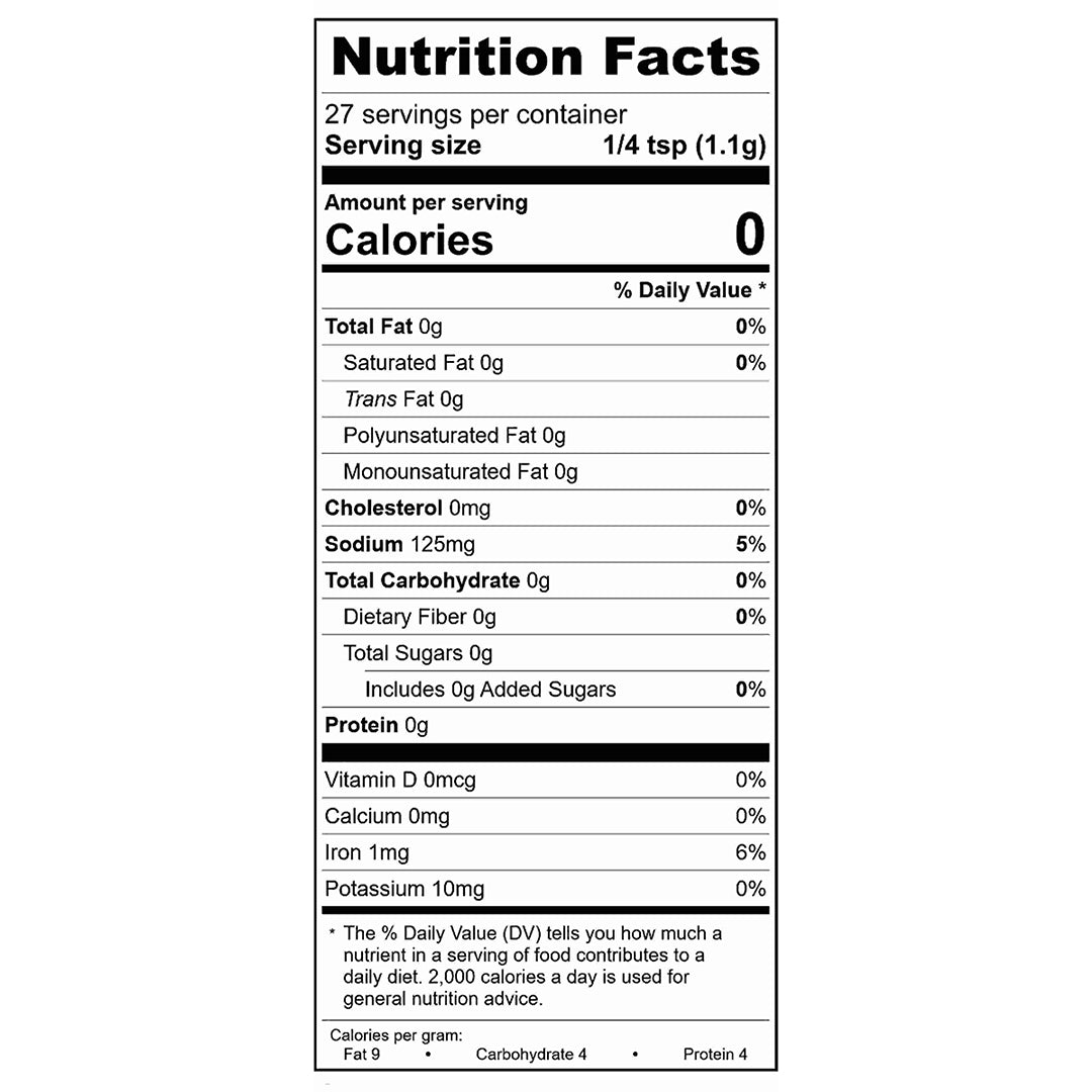 Backwoods Hickory Rub Seasoning Nutrition Facts