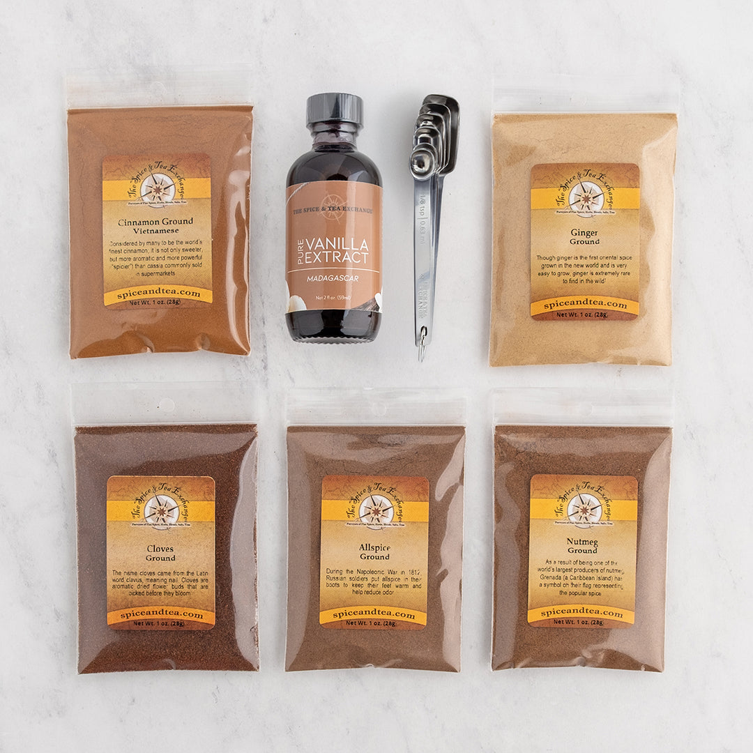 Baker's Essentials Gift Box contents laid out on white background