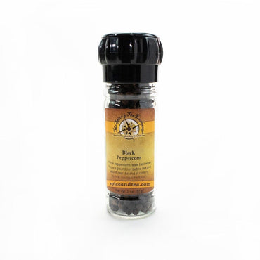 Black Peppercorn in grinder with black lid