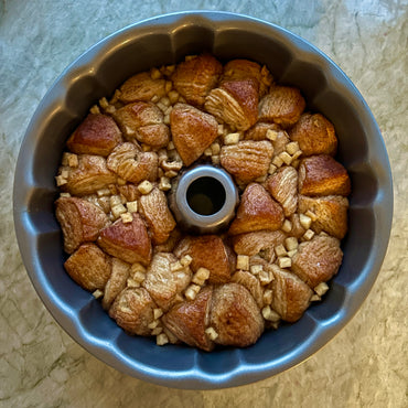 Caramel Apple Monkey Bread in Bundt pan