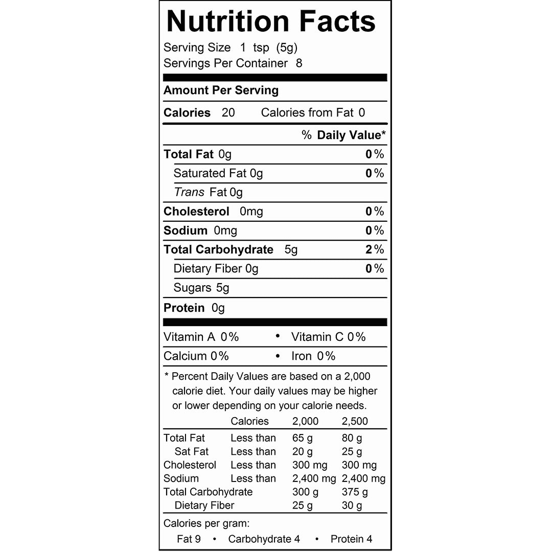 Cardamom Sugar Nutrition Facts