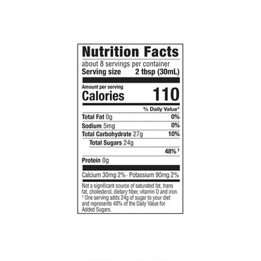 Organic Cinnamon Vanilla Maple Syrup Nutrition Facts