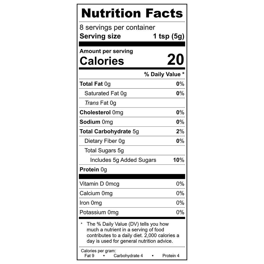 Cinnamon Vanilla Sugar Nutrition Facts