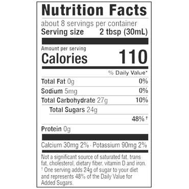 Organic Ginger Root Maple Syrup Nutrition Facts
