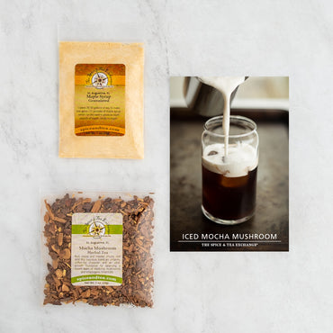 Iced Mocha Mushroom Herbal Tea Kit Contents