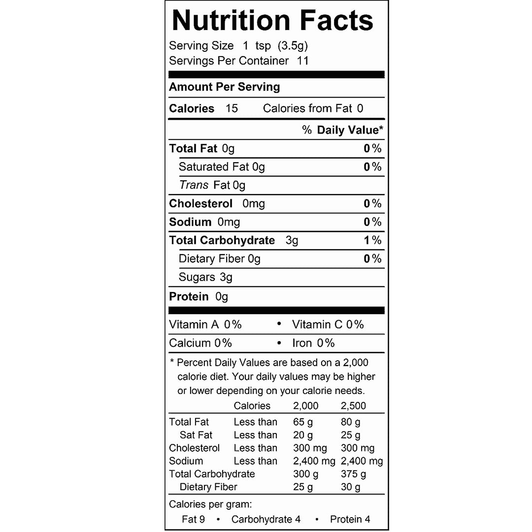 Lavender Lemon Sugar Nutrition Facts