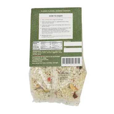 Packaged Mediterranean Risotto from The Spice & Tea Exchange on a white background - back side