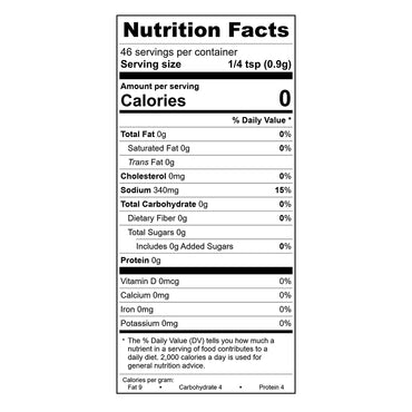 Roasted Espresso Sea Salt Nutrition Facts