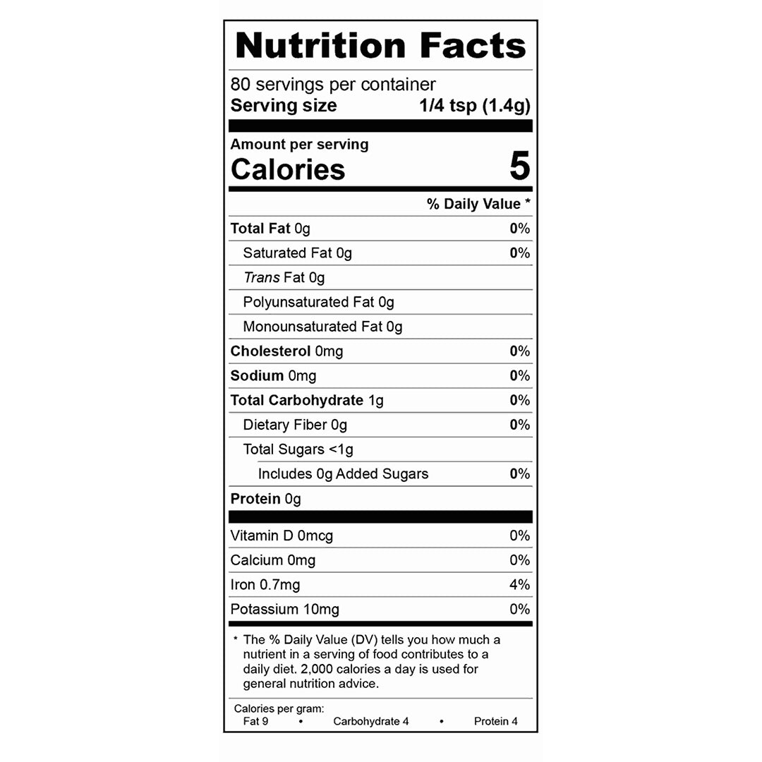 Salt-Free Onion Obsession Spice Blend Nutrition Facts