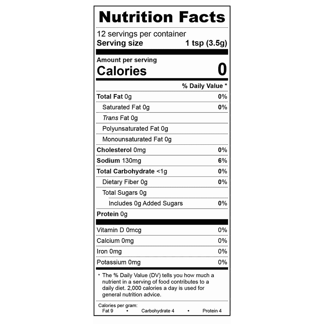 Salted Caramel Monk Fruit Sweetener Nutrition Facts