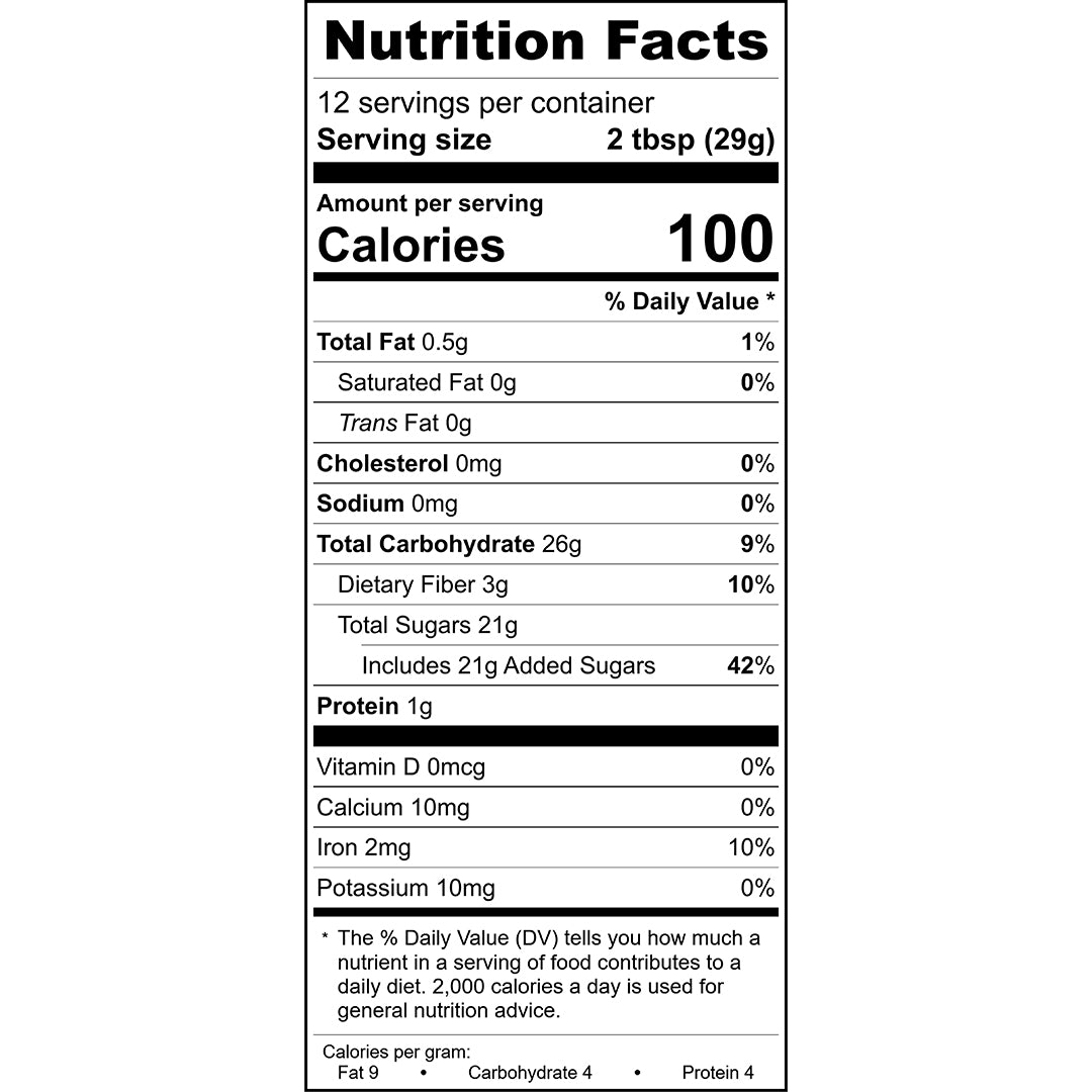 Spiced Cocoa Pouch - 3.4 oz Nutrition Facts Panel