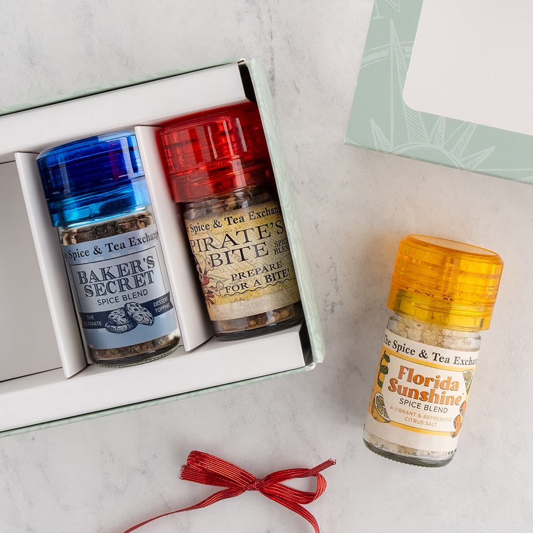 Sweet & Spicy Mini Grinder Trio Gift Box Contents