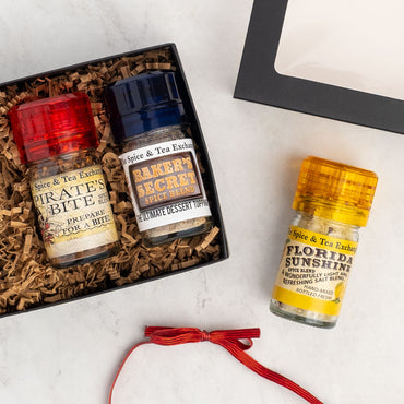 Sweet & Spicy Mini Grinder Trio Gift Box contents