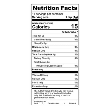Toasted Coconut Sugar Nutrition Facts