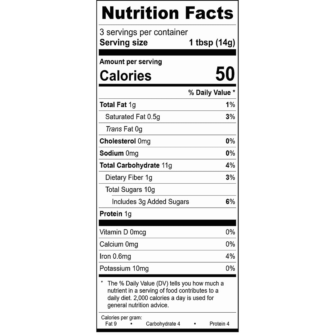 Tropical Cocoa Mix Spice Blend Nutrition Facts