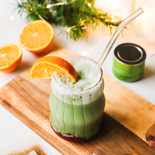 Cranberry Orange Matcha Latte