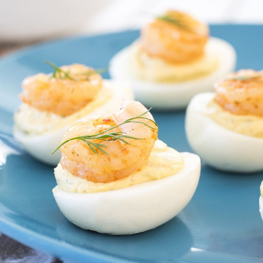 Coastal Deviled Eggs with Shrimp