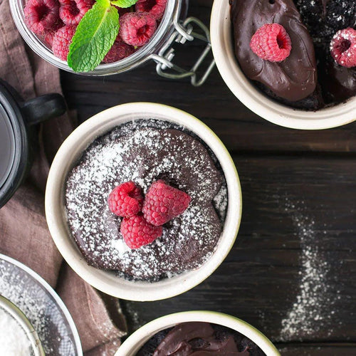 Warm Chocolate Cake & Raspberry Sauce
