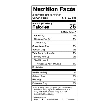 Amber Rock Sugar Nutrition Facts