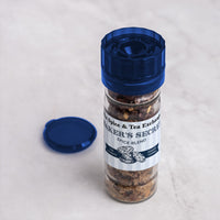 Spice grinder with 'Baker's Secret' label on a white background