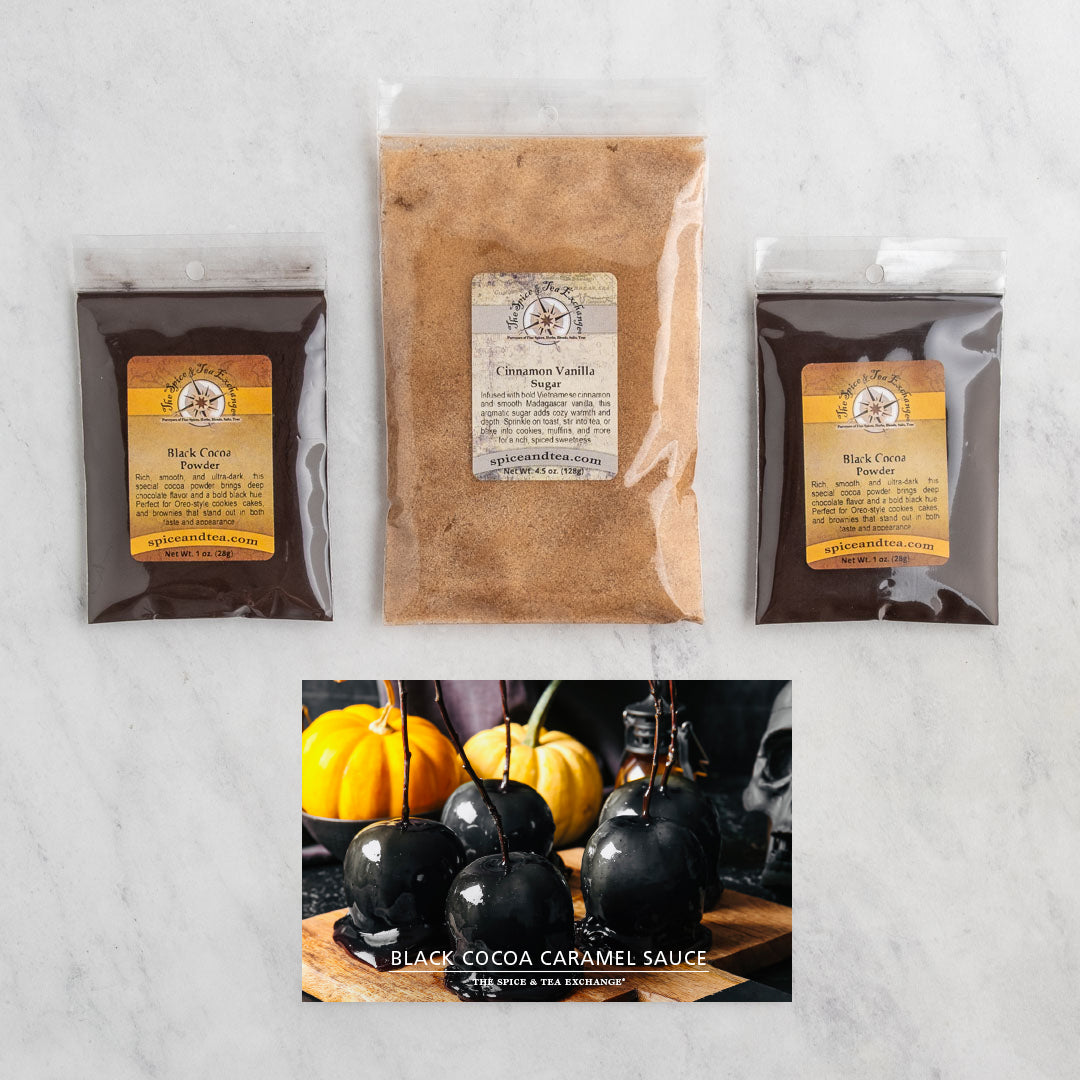 Black Cocoa Caramel Sauce (Kit) contents