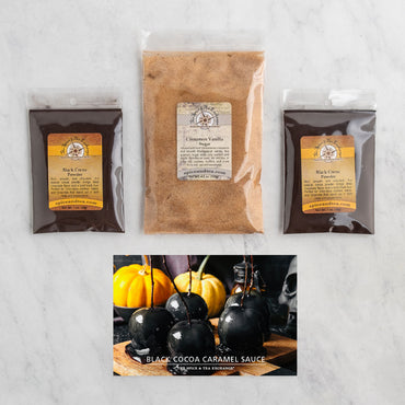 Black Cocoa Caramel Sauce (Kit) contents