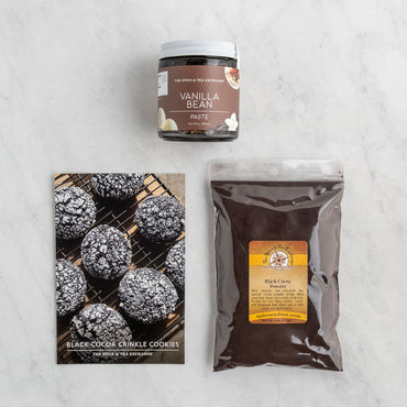 Black Cocoa Crinkle Cookies (Kit) contents
