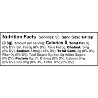 Black Lava Sea Salt Nutrition Facts