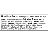 Bourbon Smoked Sea Salt Nutrition Facts