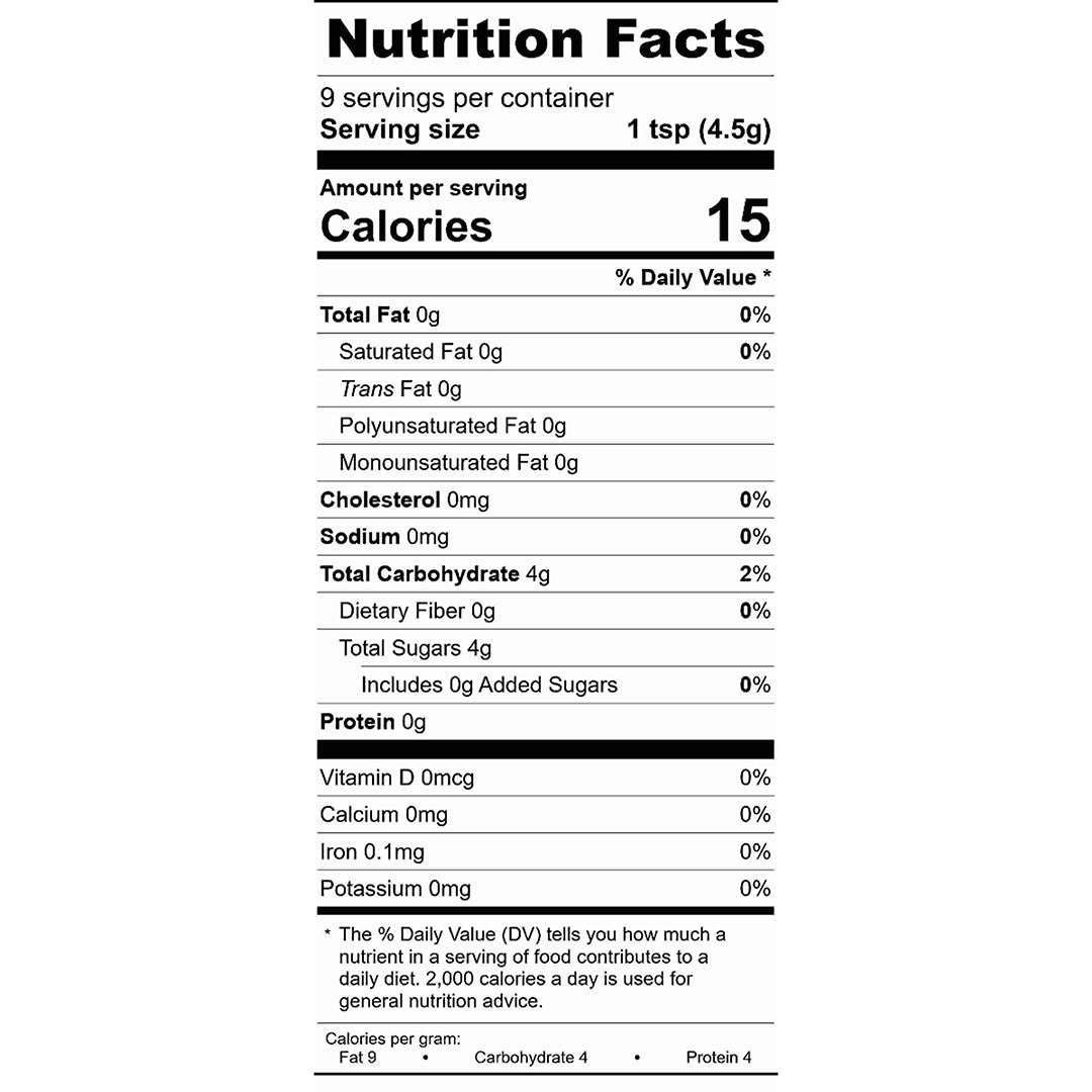 Chai Sugar Nutrition Facts