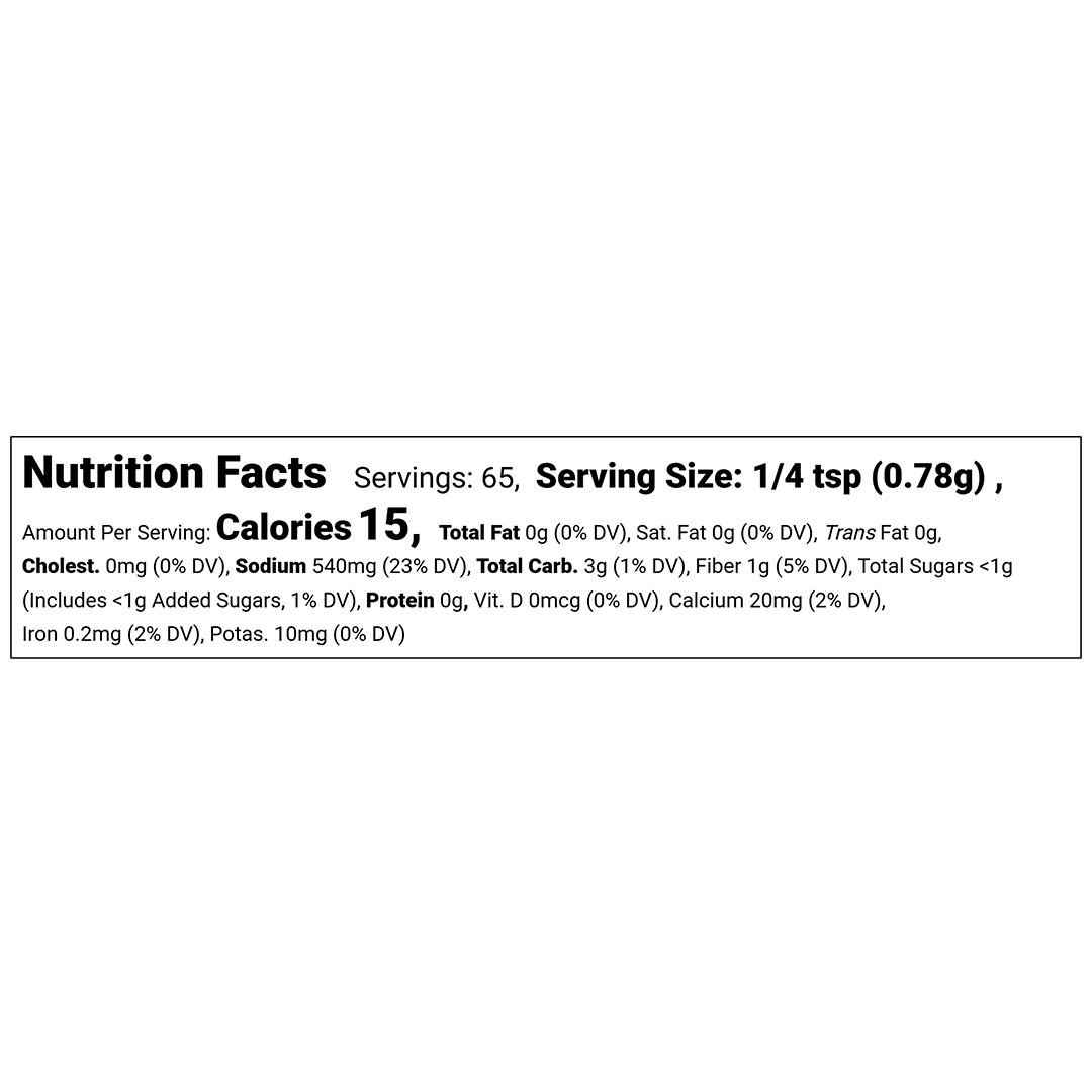 Chili Onion Fix Spice Blend Nutrition Facts