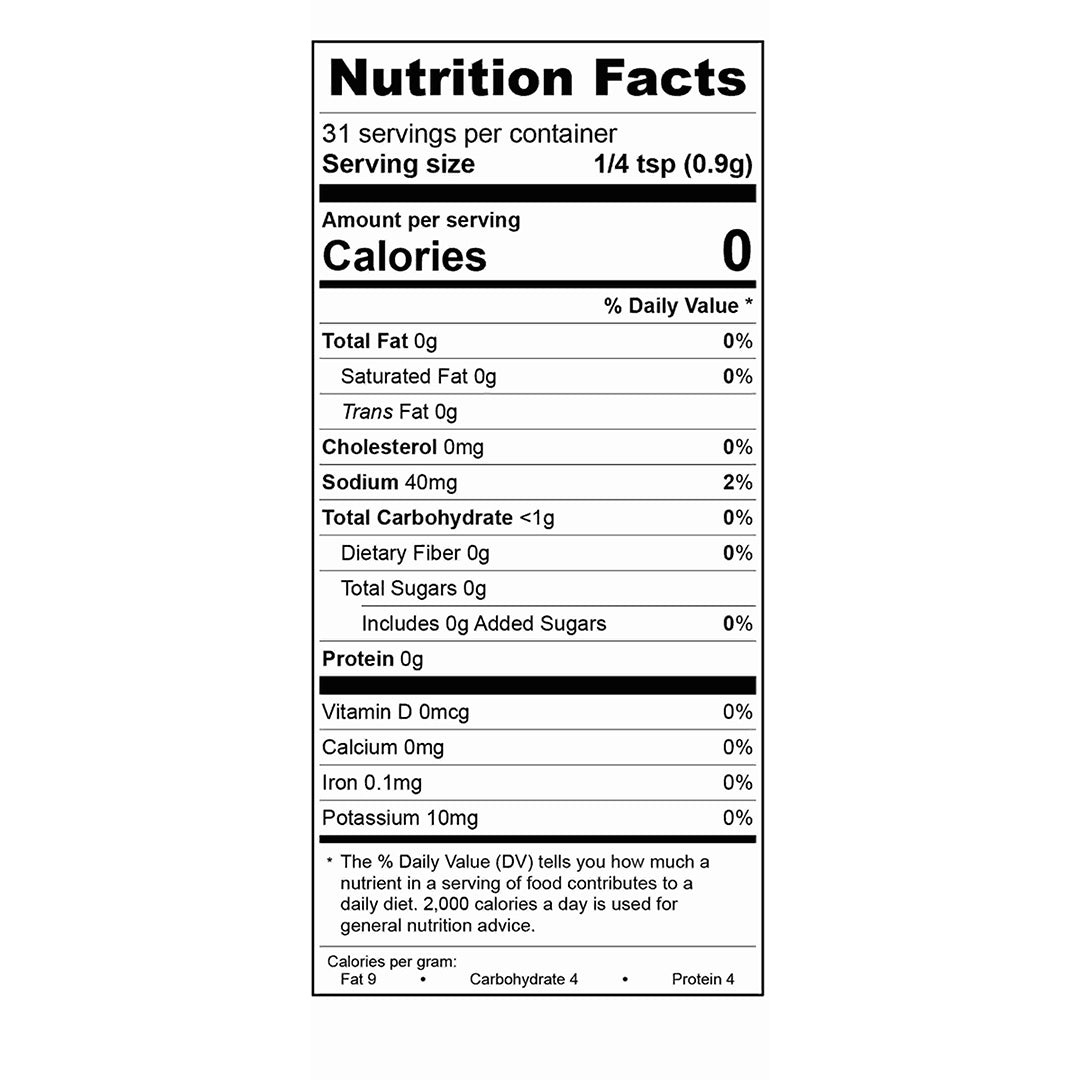 Chimichurri Spice Blend Nutrition Facts