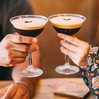Coffee Cocktails in Two Glass Martini Glass