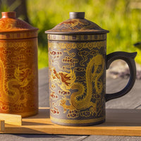 Rust and Dark Brown Dragon Tea Mug Infusers