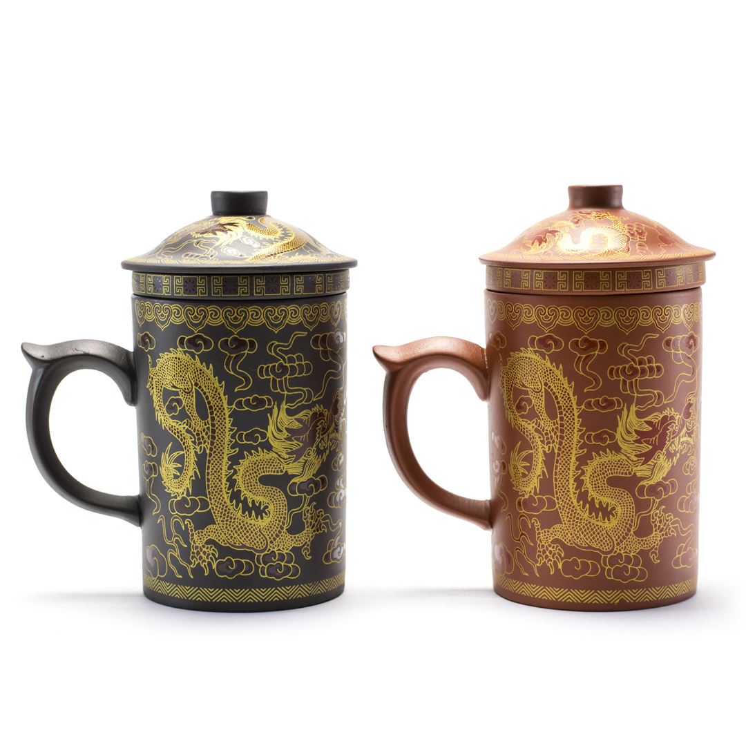 Dragon Rust and Dark Brown Tea Mug Infusers - view 2