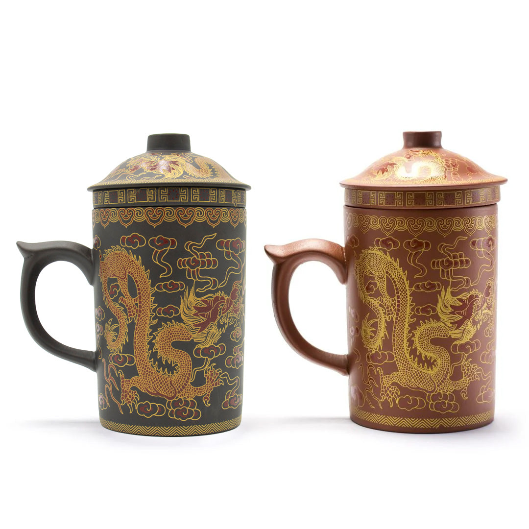Rust and Dark Brown Dragon Tea Mug Infusers