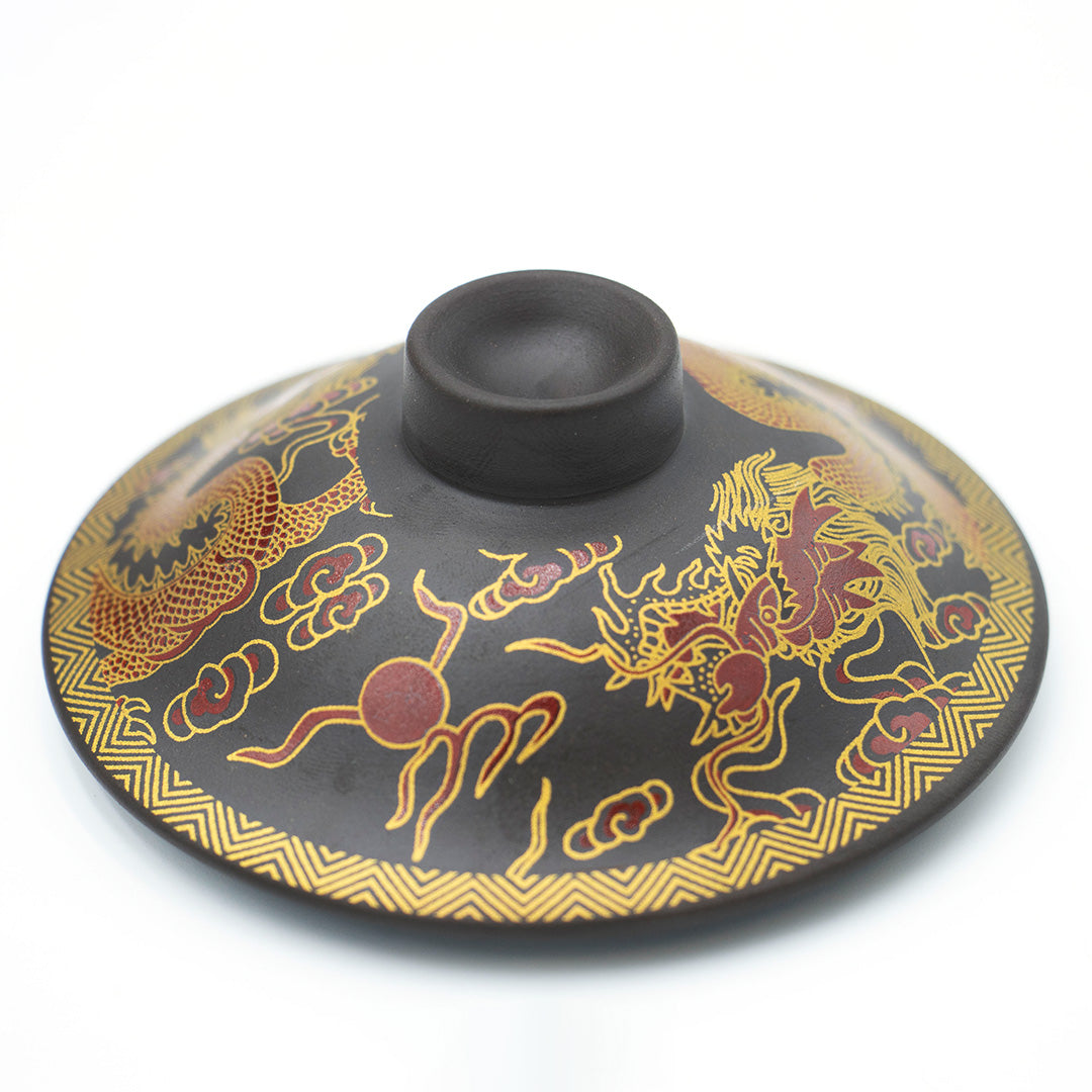 Dragon Dark Brown Tea Mug Infuser - lid