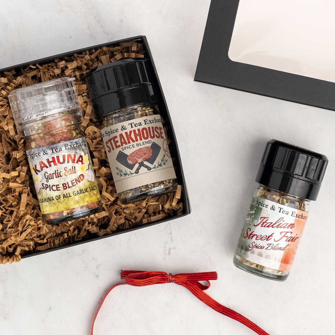 Foodie Favorites Mini Grinder Trio Gift Box | The Spice & Tea Exchange