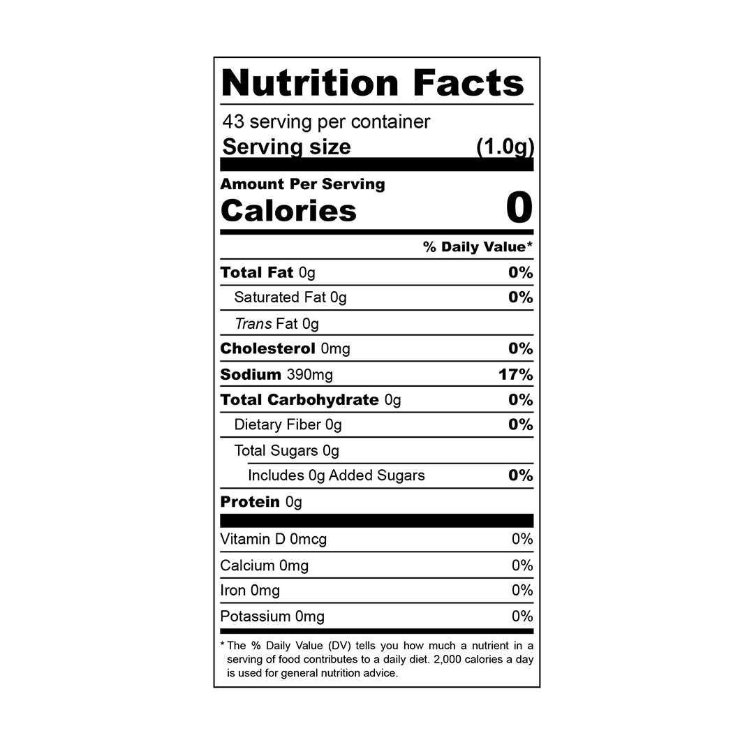 French Grey Sea Salt Nutrition Facts