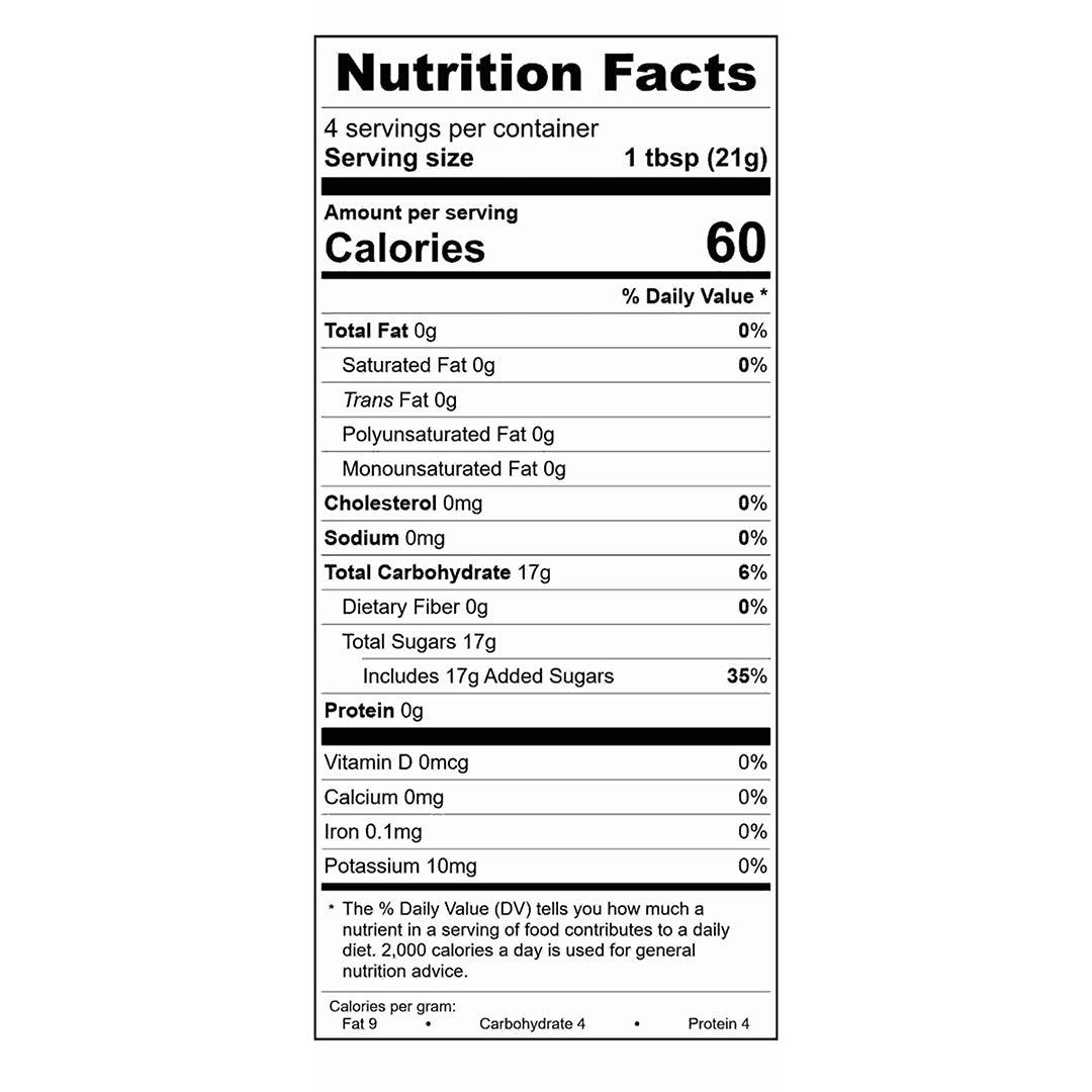 Earl Grey Whipped Honey Jar Nutrition Facts