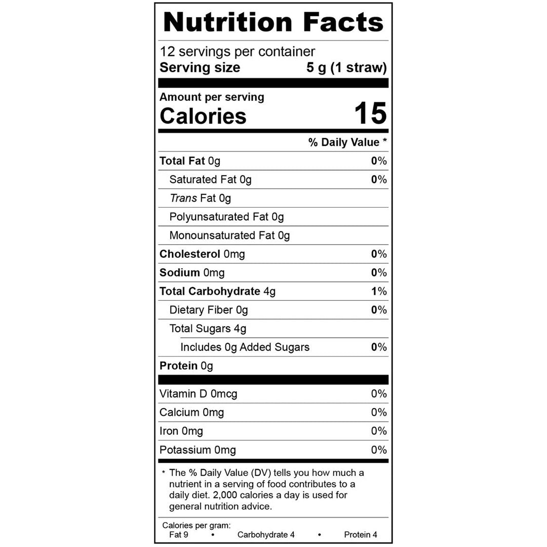 Bourbon Honey Straws Nutrition Facts
