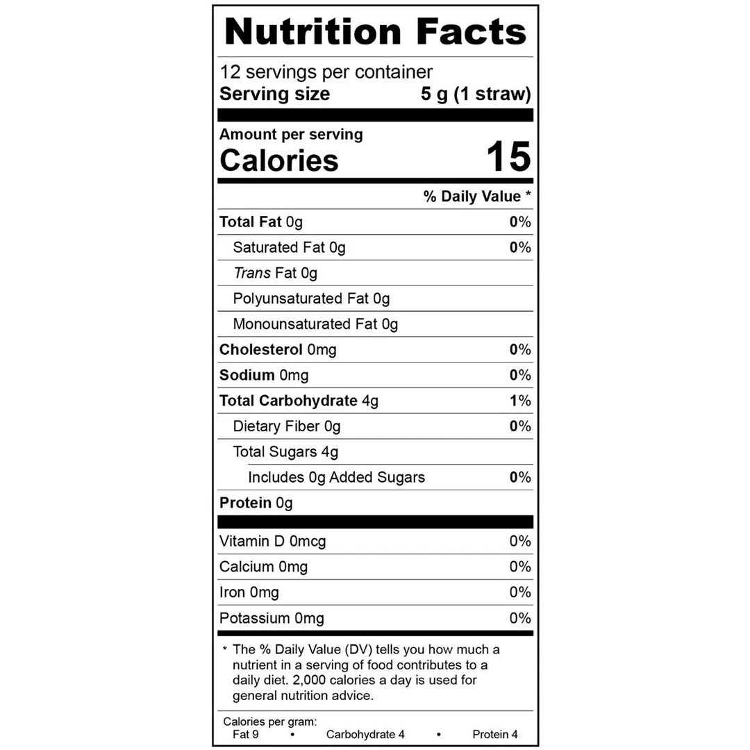 Orange Blossom Honey Straws Nutrition Facts