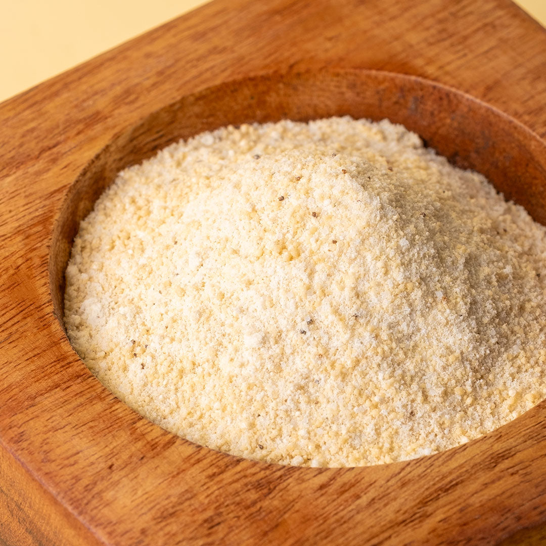 Honey Truffle Sea Salt in wooden bowl