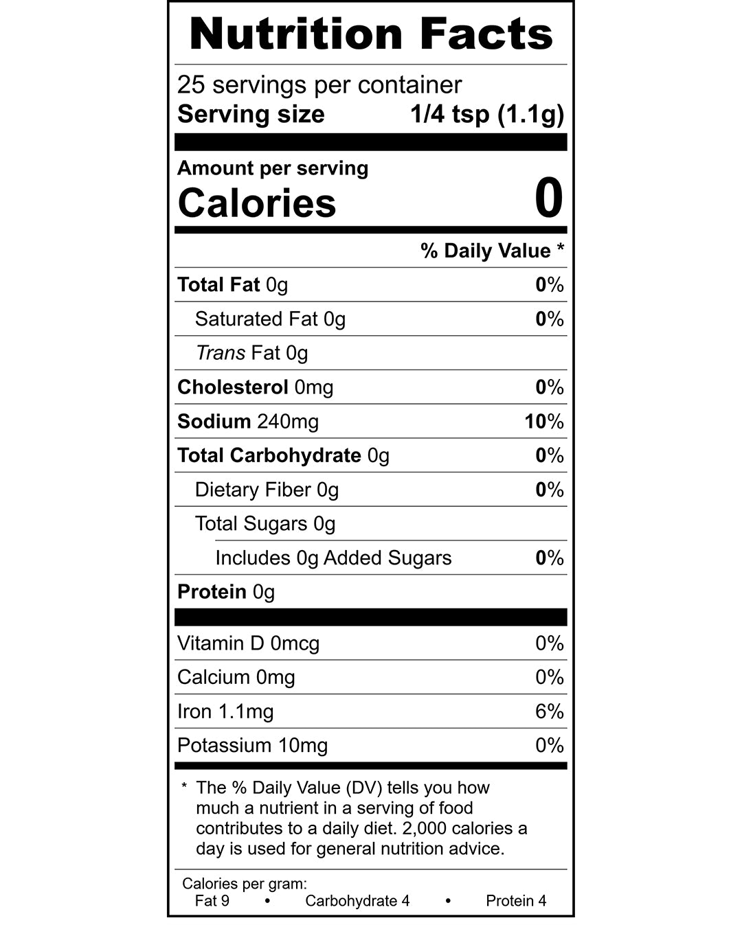 Hot Truffle Seasoning Nutrition Facts