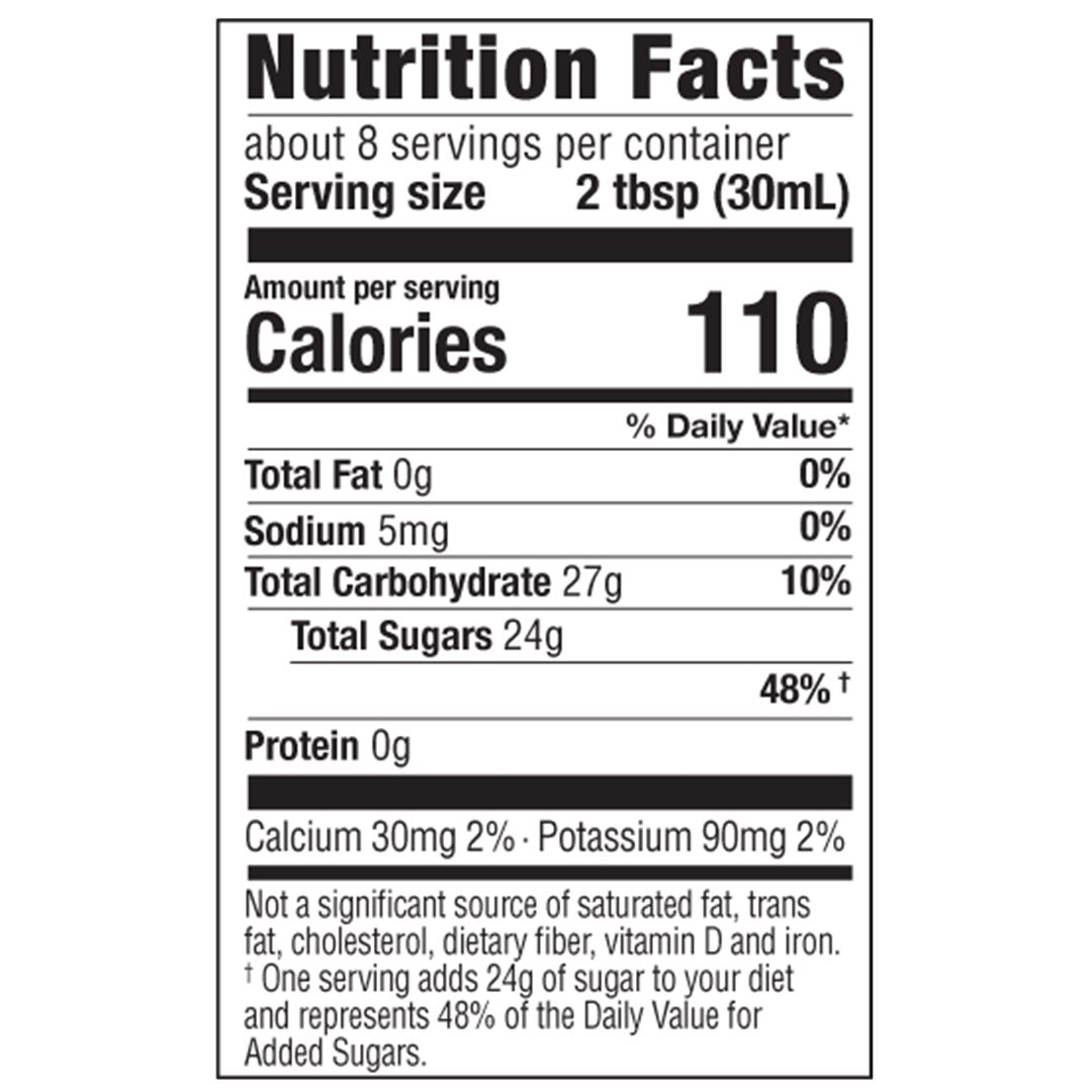Hot & Spicy Maple Syrup Nutrition Facts