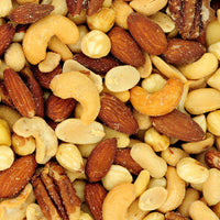 Assorted nuts including cashews and almonds.