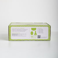 Green matcha kit packaging with text on a white background