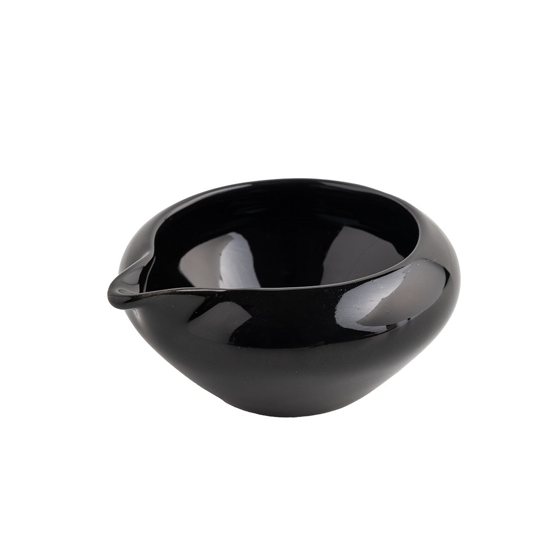 Black bowl on a white background