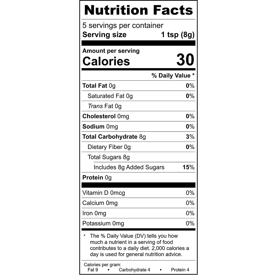Mint Mojito Sugar - nutrition facts
