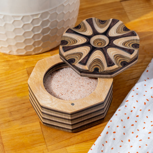 Natural Salt Cellar on wooden table
